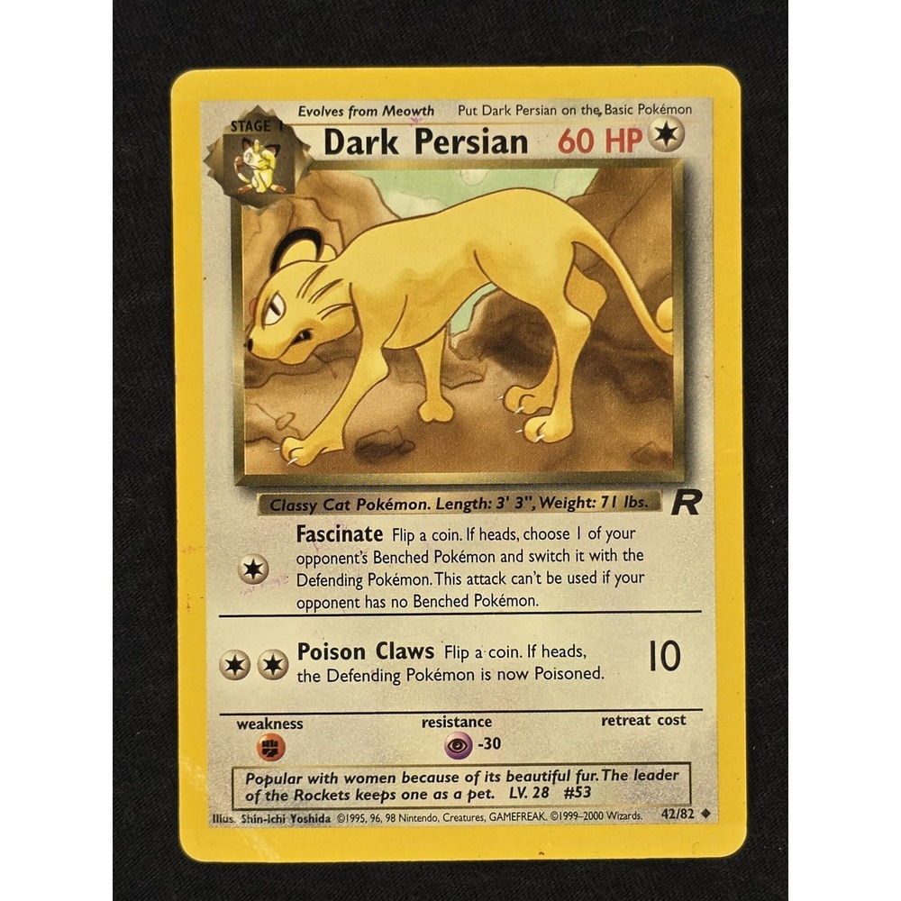 Dark Persian‎ R Uncommon Pokemon Card 1999